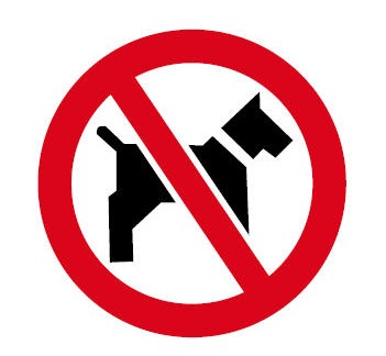 Honden niet toegestaan...